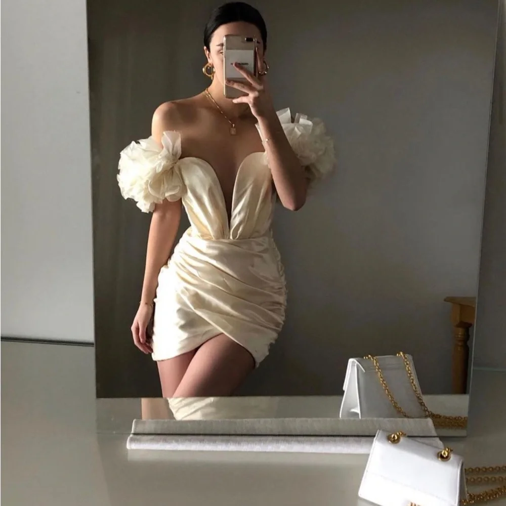 HOUSE OF CB 'Agatha' Ivory Organza Mini Dress NWOT - Picture 2 of 10